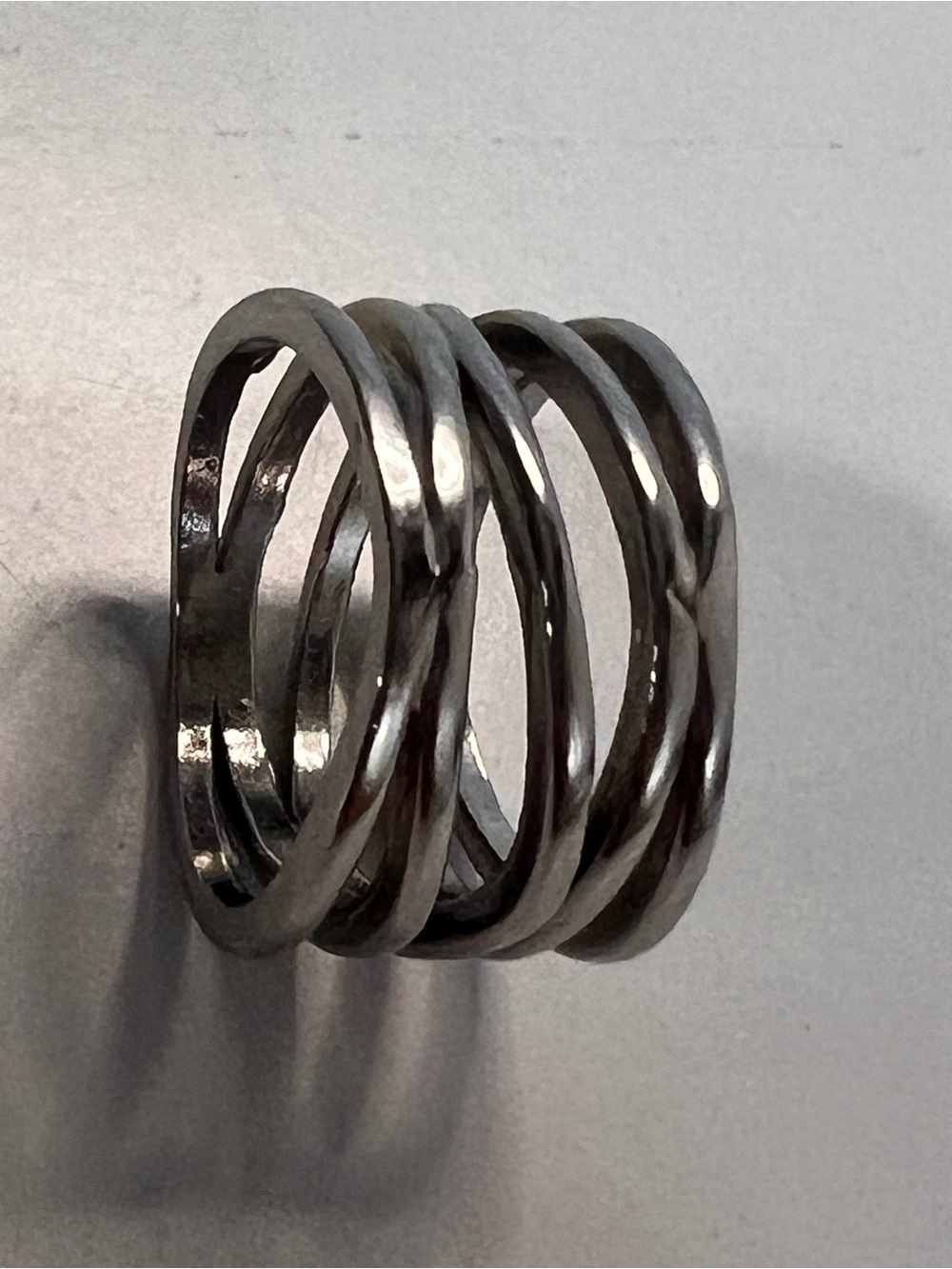 Vintage 925 Sterling Silver Multi Strand Crossover Ring
